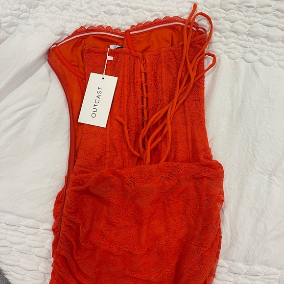 NWT Outcast Letisha Mini Dress Red - Picture 4 of 5